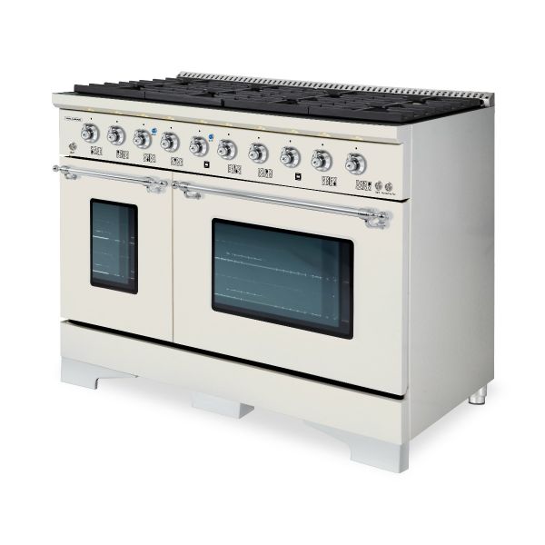 HALLMAN Classico Series 48" Gas Freestanding Range with Chrome Trim - HCLRG48CM