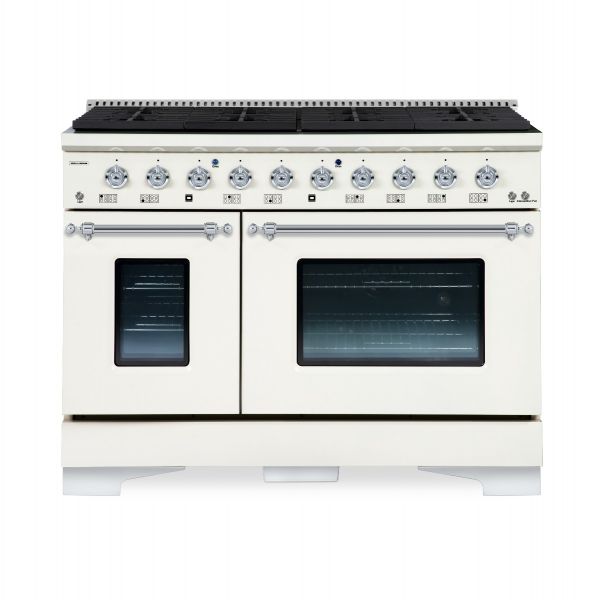 HALLMAN Classico Series 48" Gas Freestanding Range with Chrome Trim - HCLRG48CM