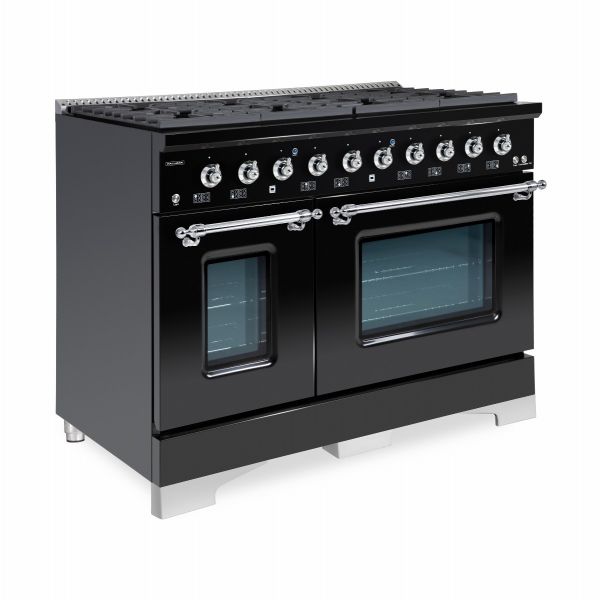 HALLMAN Classico Series 48" Gas Freestanding Range with Chrome Trim - HCLRG48CM