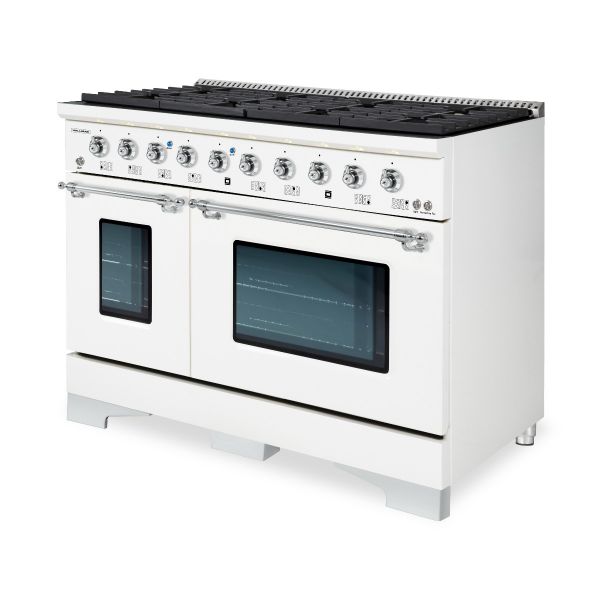 HALLMAN Classico Series 48" Gas Freestanding Range with Chrome Trim - HCLRG48CM