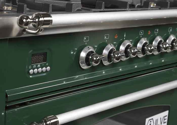 ILVE 36-Inch Nostalgie - Dual Fuel Range with 5 Sealed Brass Burners - 3 cu. ft. Oven - UPN90FDMP