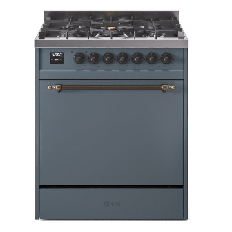 ILVE Nostalgie II 30" Dual Fuel Range with 5 Sealed Burners Solid Door - UP30QNMP