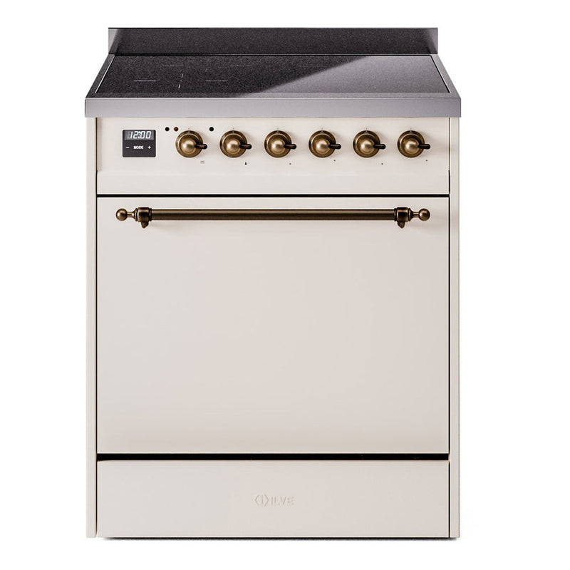 ILVE Nostalgie II 30" Electric Range with 4 Induction Elements Solid Door - UPI304QNMP