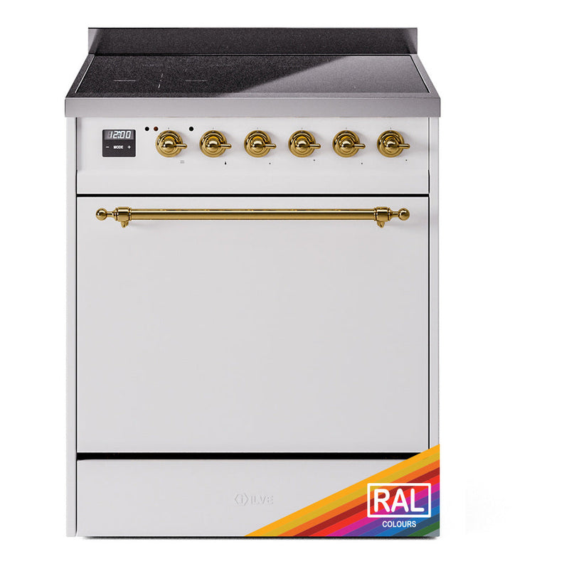 ILVE Nostalgie II 30" Electric Range with 4 Induction Elements Solid Door - UPI304QNMP