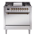 ILVE Nostalgie II 36" Dual Fuel Range with 6 Sealed Burners + Griddle Solid Door - UP36FQNMP