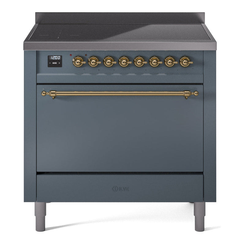 ILVE Nostalgie II 36" Electric Range with 6 Induction Elements Solid Door - UPI366QNMP