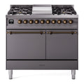 ILVE Nostalgie II 40" Dual Fuel Range with 6 Sealed Burners + Griddle Solid Door - UPD40FQNMP