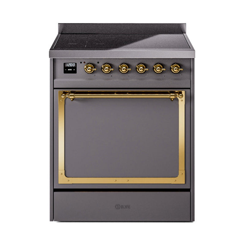 ILVE Nostalgie II Noblesse 30″ Induction Freestanding Range with Solid Door - UNI304QNMP