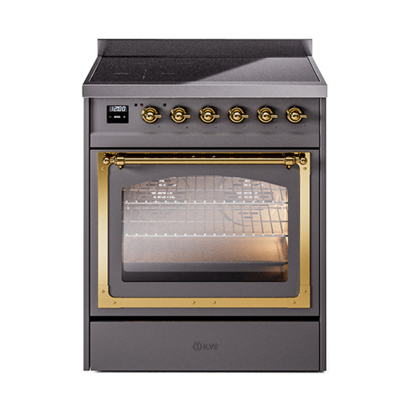 ILVE Nostalgie II Noblesse 30″ Induction Freestanding Range with Triple Glass Door - UNI304NMP