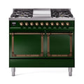 ILVE Nostalgie II Noblesse 40″ Dual Fuel Freestanding Range 6 Sealed Burners + Griddle with Solid Door - UND40FQNMP