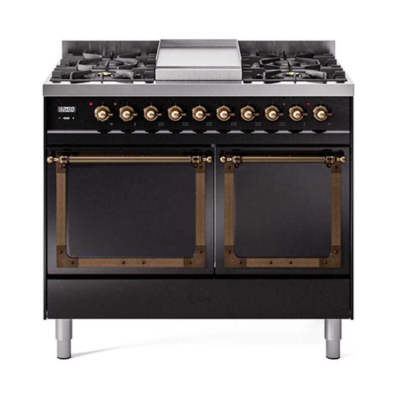 ILVE Nostalgie II Noblesse 40″ Dual Fuel Freestanding Range 6 Sealed Burners + Griddle with Solid Door - UND40FQNMP