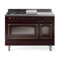 ILVE Nostalgie II Noblesse 48" Dual Fuel Freestanding Range 5 Sealed Burners + Griddle + French Top with Triple Glass Door - UN48FSNMP