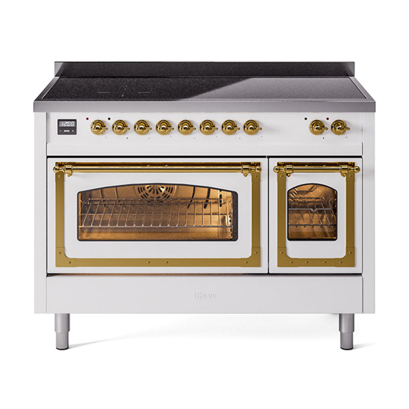 ILVE Nostalgie II Noblesse 48″ Induction Freestanding Range with Triple Glass Door - UNI486NMP