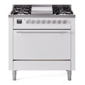 ILVE Professional Plus II 36" Dual Fuel Range 6 Sealed Burners with Solid Door - UP36FQMP