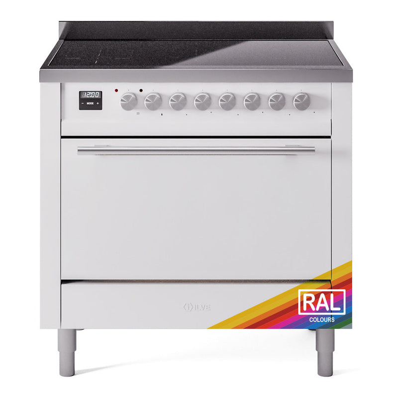 ILVE Professional Plus II 36" Electric Range with 6 Induction Elements Solid Door with Stainless Steel knobs - UPI366QMP