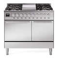 ILVE Professional Plus II 40" Dual Fuel Range with 6 Sealed Burners + Griddle Solid Door - UPD40FQMP