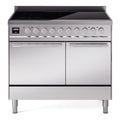 ILVE Professional Plus II 40" Electric Range with 6 Induction Elements Solid Door with Stainless Steel knobs - UPDI406QMP