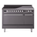 ILVE Professional Plus II 48" Electric Range with 6 Induction Elements Solid Door with Stainless Steel knobs - UPI486QMP