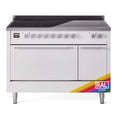 ILVE Professional Plus II 48" Electric Range with 6 Induction Elements Solid Door with Stainless Steel knobs - UPI486QMP