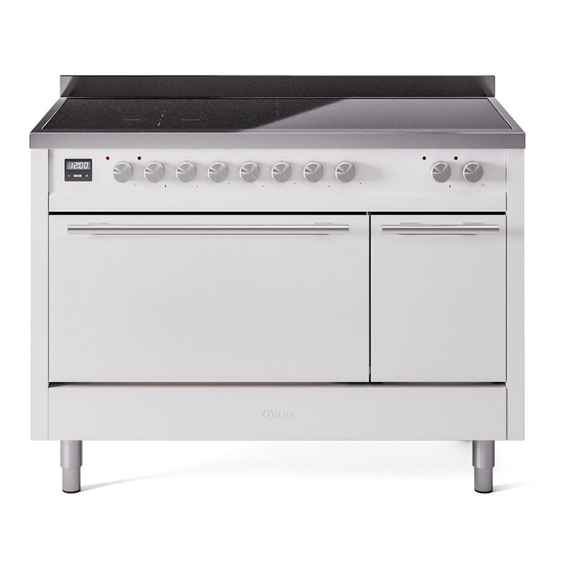 ILVE Professional Plus II 48" Electric Range with 6 Induction Elements Solid Door with Stainless Steel knobs - UPI486QMP