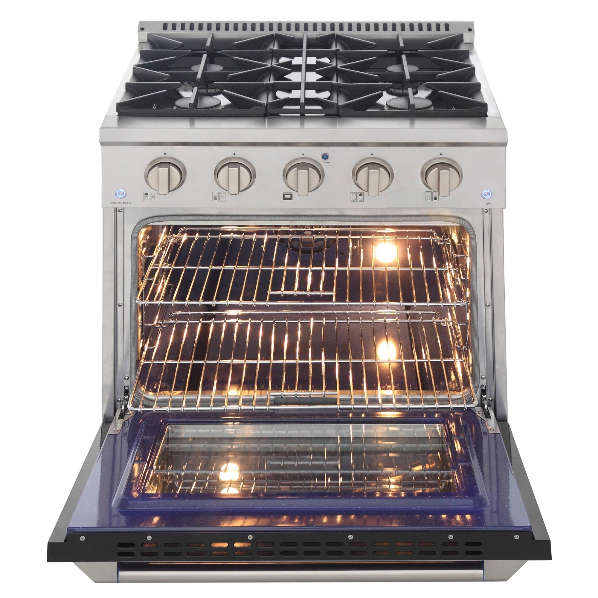 Kucht 30-Inch 4.2 Cu. Ft. Gas Range - Sealed Burners and Convection Oven in White KNG301-W