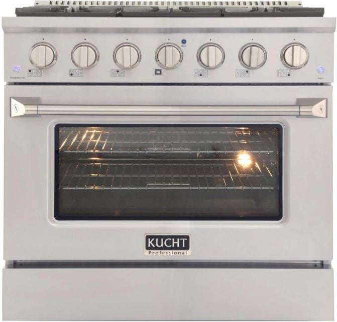 Kucht Professional 36 in. 5.2 cu ft. Natural Gas Range & Range Hood Package, AP-KNG361-S-5