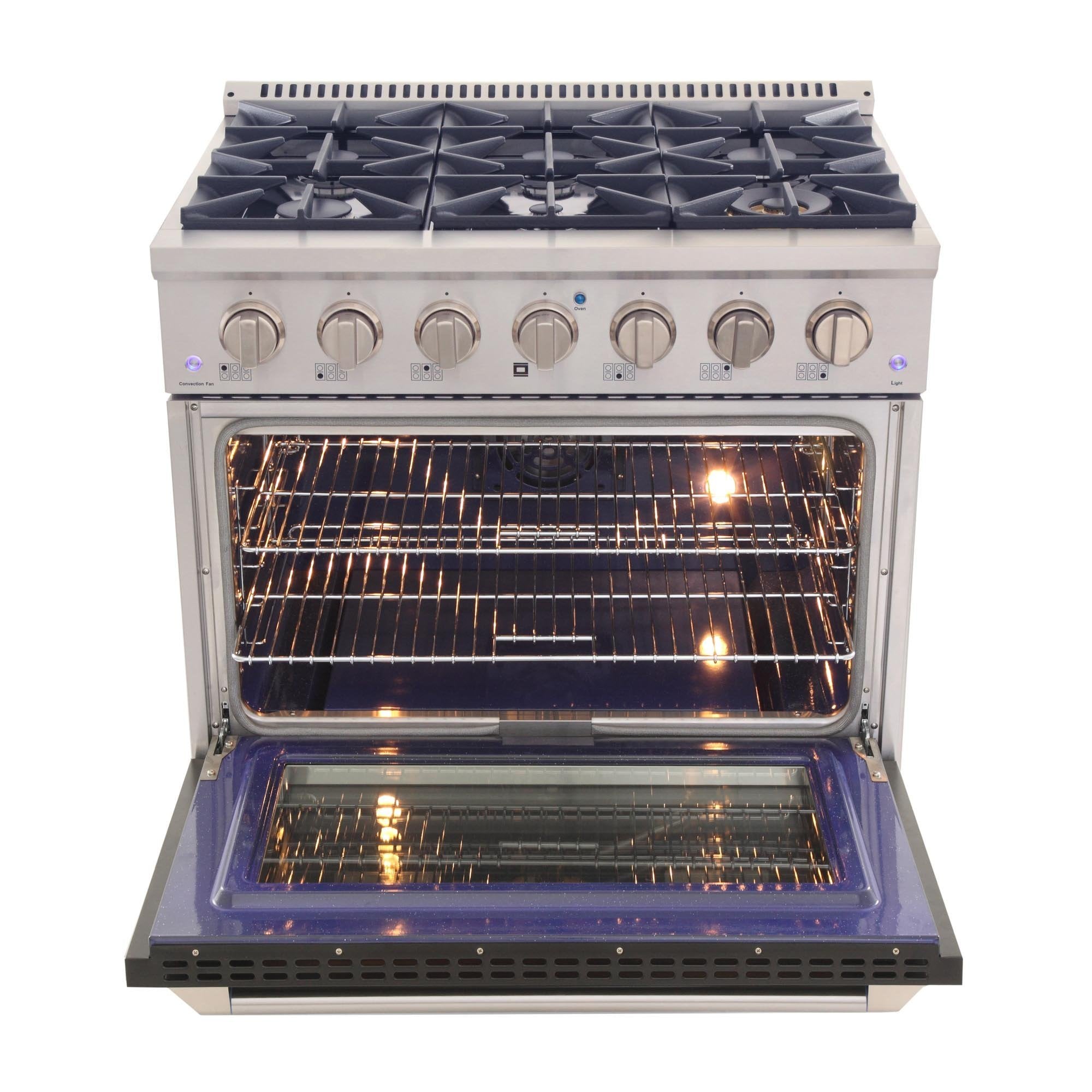 Kucht 36-Inch 5.2 Cu. Ft. Range - Sealed Burners and Convection Oven in Black KNG361-K