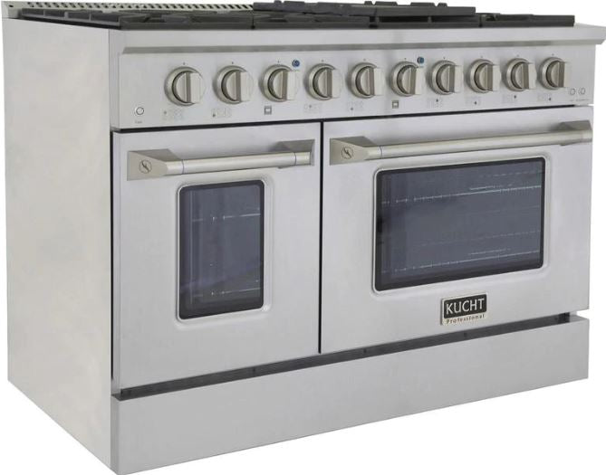 Kucht Professional 48 in. 6.7 cu ft. Natural Gas Range, Range Hood & Microwave Drawer Package, AP-KNG481-S-3