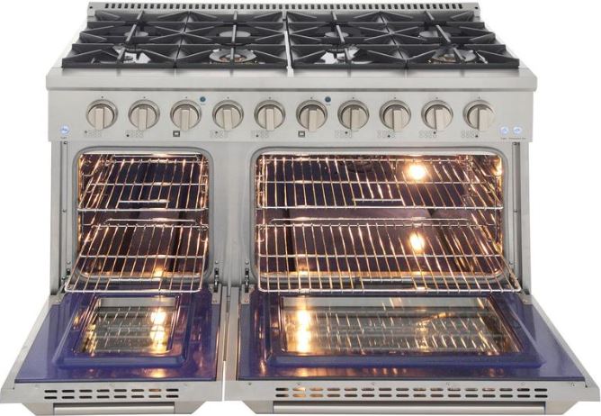 Kucht Professional 48 in. 6.7 cu ft. Natural Gas Range, Range Hood & Microwave Drawer Package, AP-KNG481-S-3