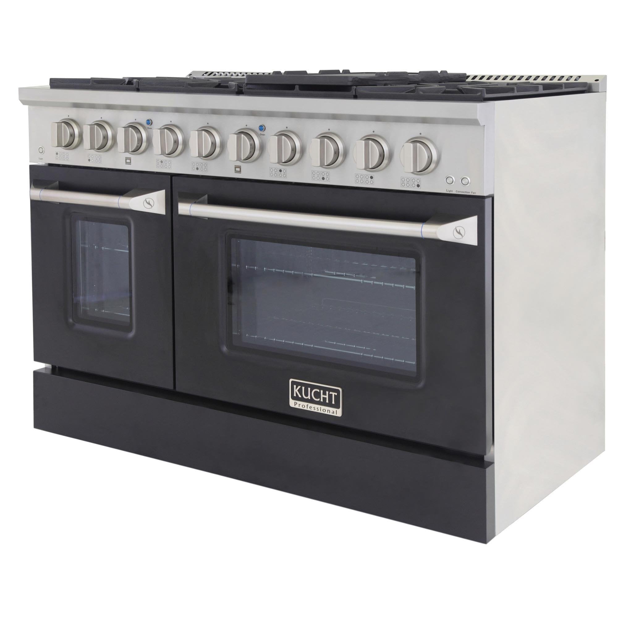Kucht 48-Inch 6.7 Cu. Ft. Gas Range with Grill/Griddle in Black KNG481-K
