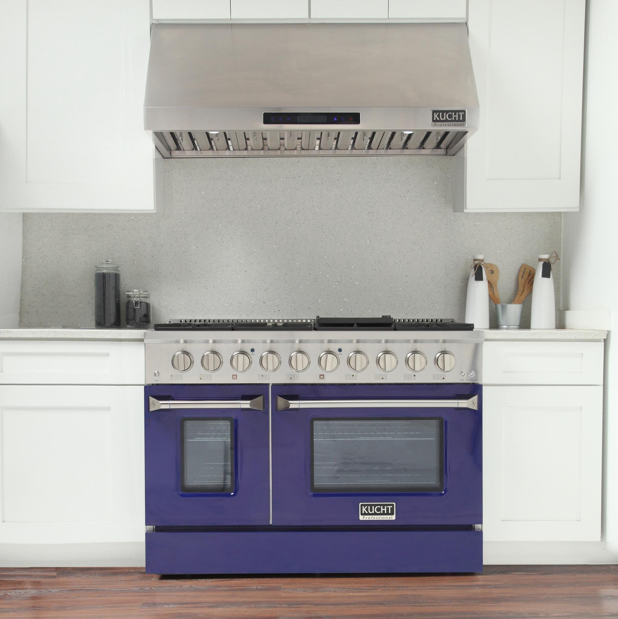 Kucht 48-Inch 6.7 Cu. Ft. Gas Range with Grill/Griddle in Blue KNG481-B
