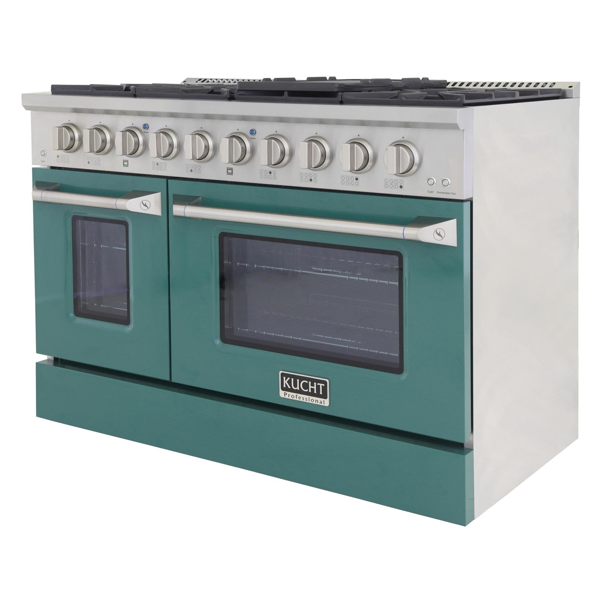 Kucht 48-Inch 6.7 Cu. Ft. Gas Range with Grill/Griddle in Green KNG481-G