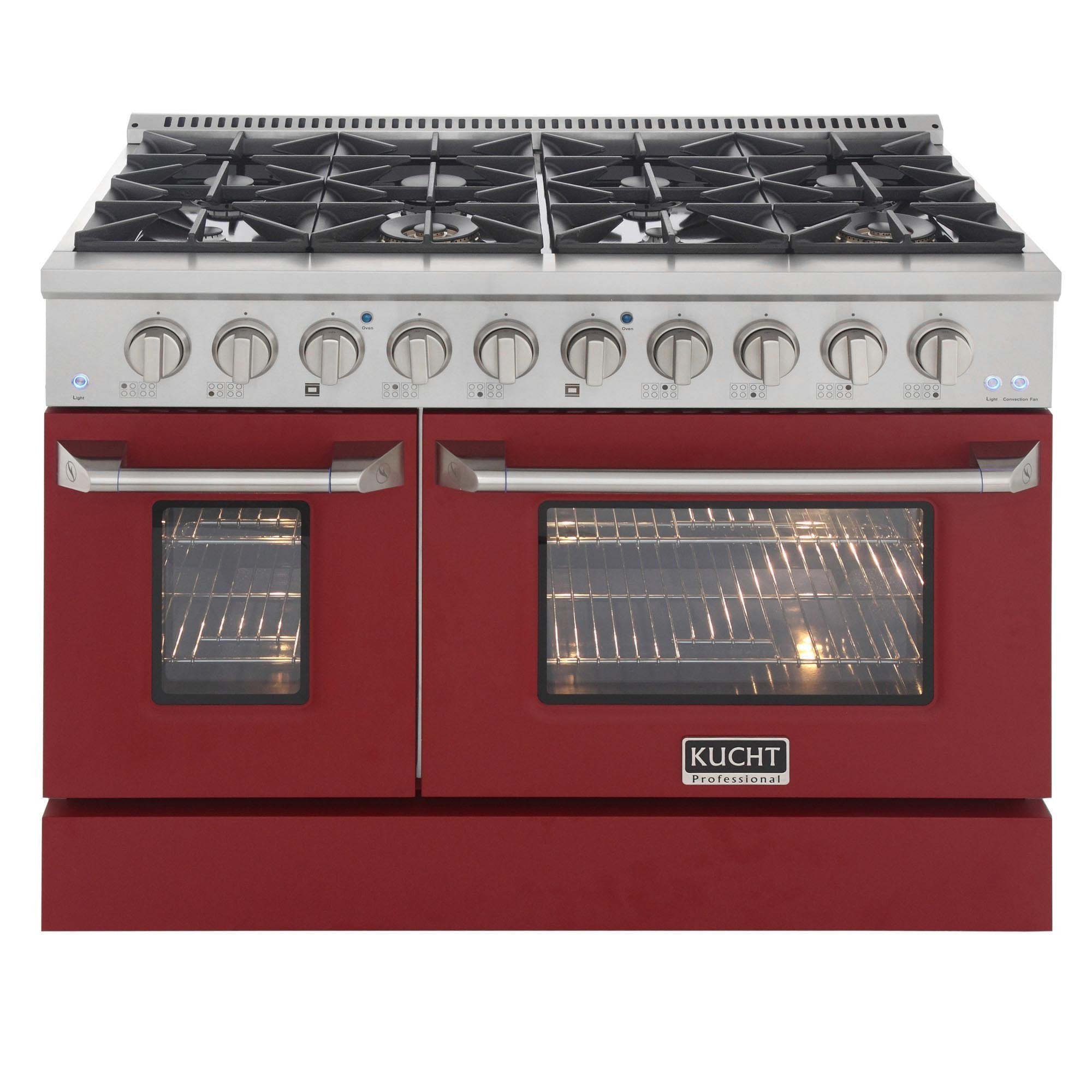 Kucht 48-Inch 6.7 Cu. Ft. Gas Range with Grill/Griddle in Red KNG481-R