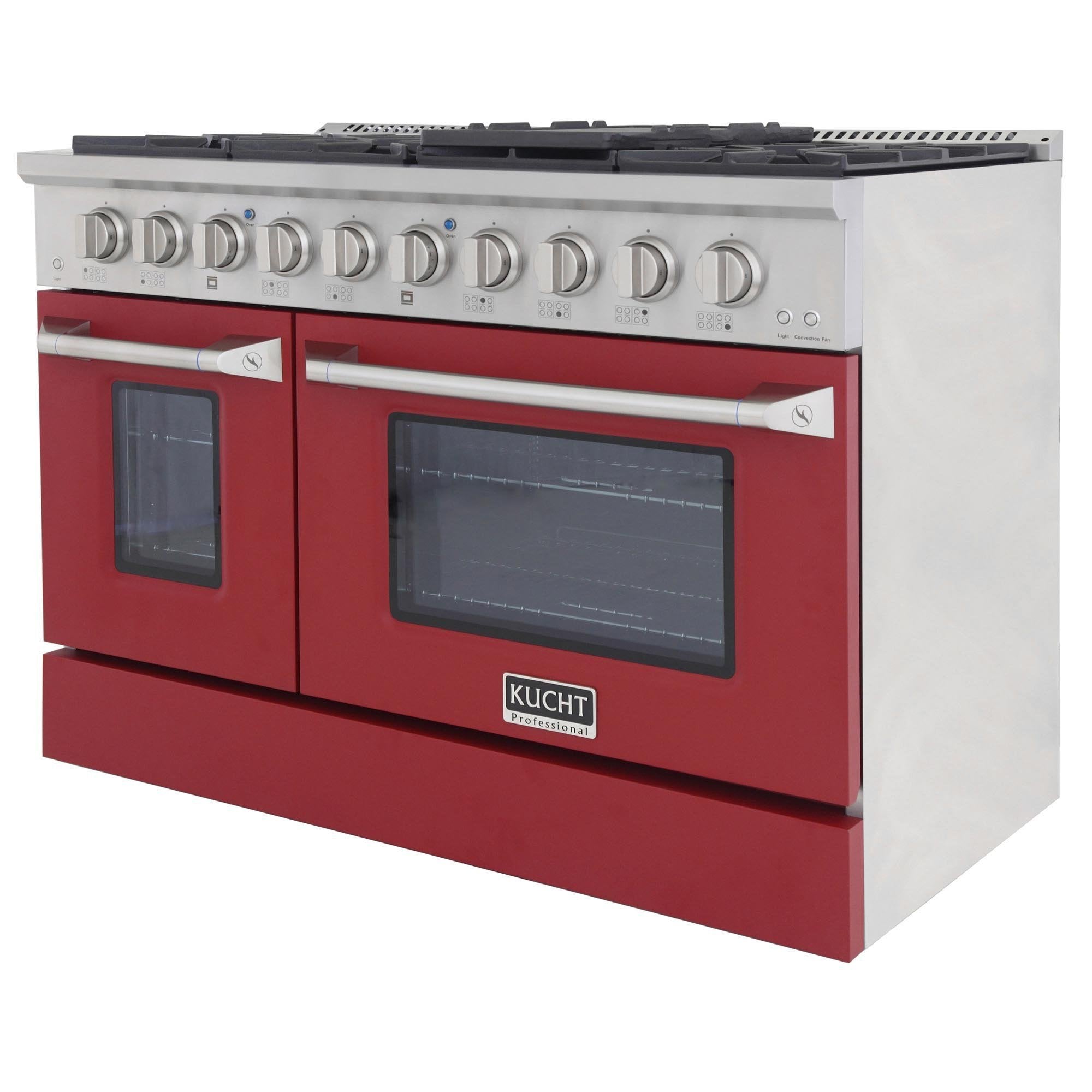 Kucht 48-Inch 6.7 Cu. Ft. Gas Range with Grill/Griddle in Red KNG481-R