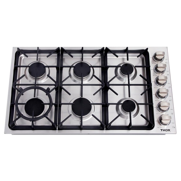 Thor 36 in. Drop-in Natural Gas Cooktop in Stainless Steel 