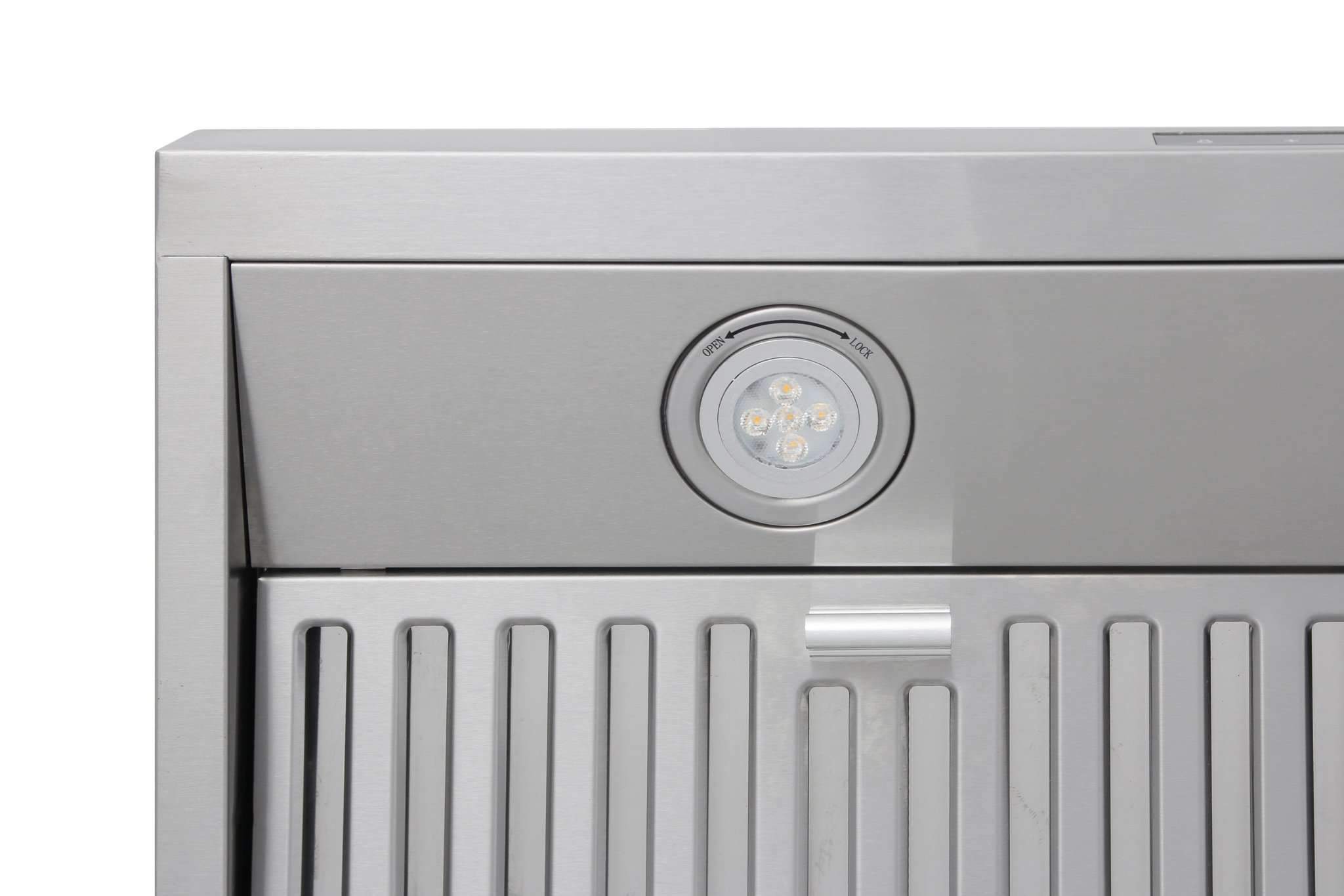 Thor Kitchen 2-Piece Appliance Package - 36-Inch Gas Range with Tilt Panel & Premium Wall Mount Hood in Stainless Steel