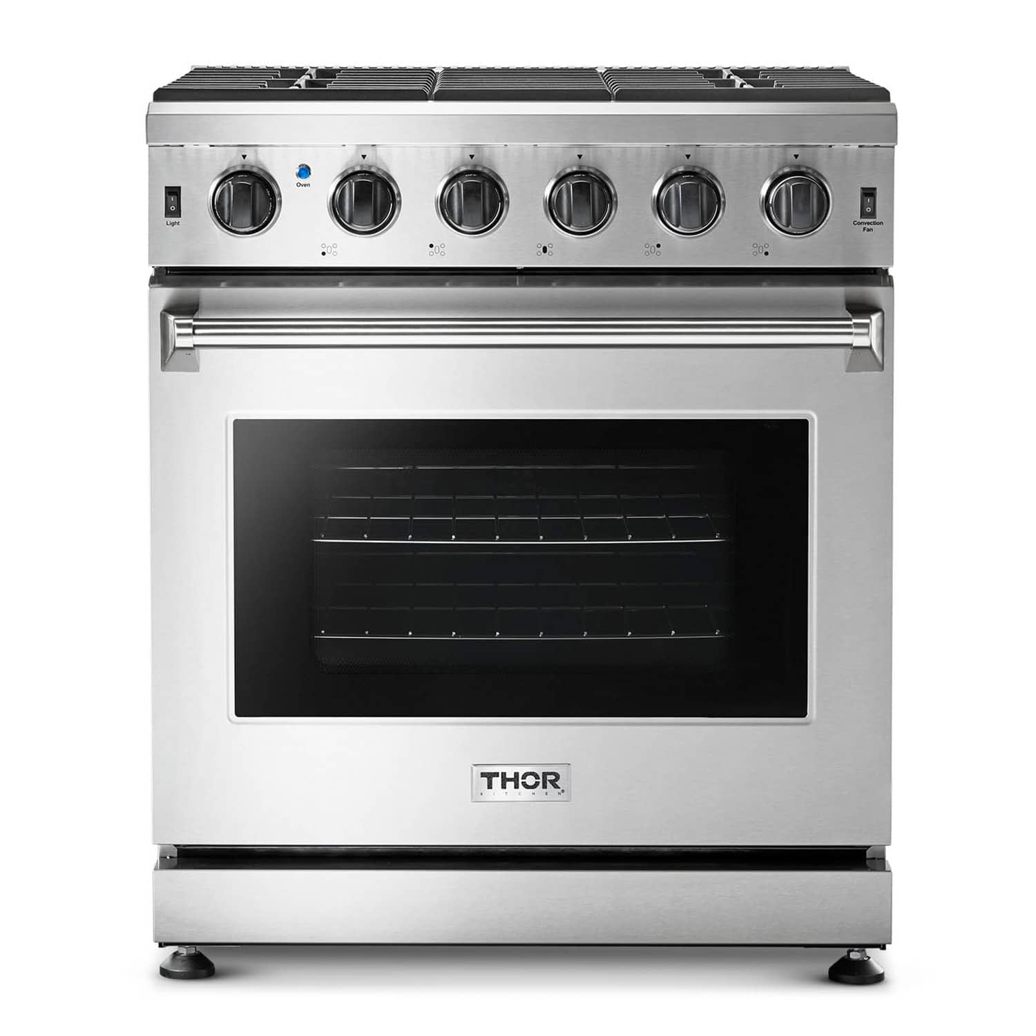 Thor Kitchen 30-Inch Gas Range with 5 Burners, 4.55 cu. ft Oven in Stainless Steel LRG3001U