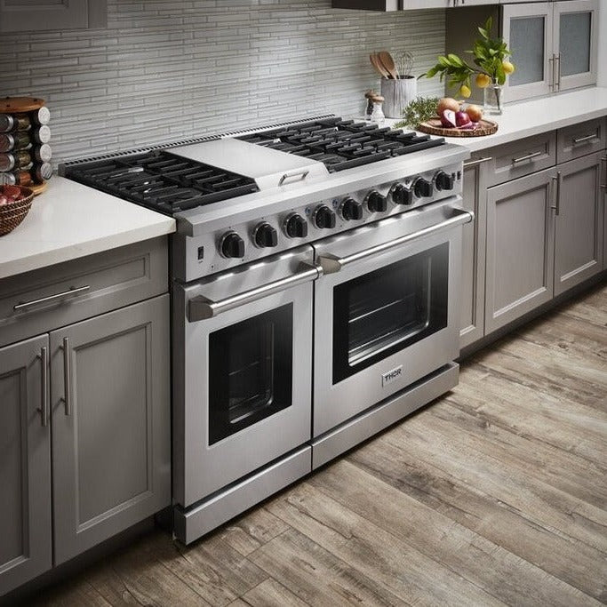 Thor Kitchen 48 in. 6.8 cu. ft. Double Oven Gas Range in Stainless Steel