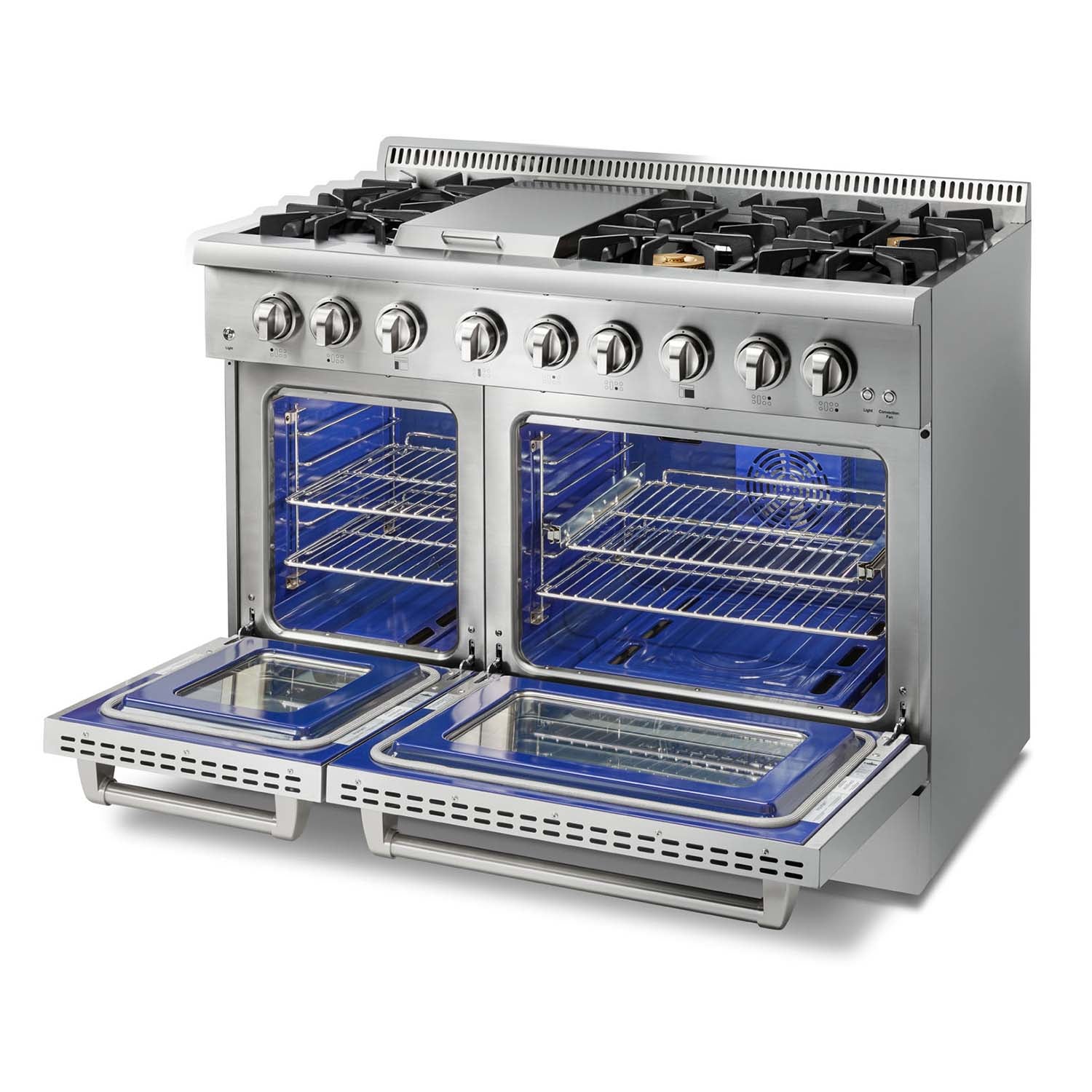 Thor Kitchen 5-Piece Pro Appliance Package - 48-Inch Dual Fuel Range, French Door Refrigerator, Dishwasher, Under Cabinet 11-Inch Tall Hood, and Microwave Drawer in Stainless Steel