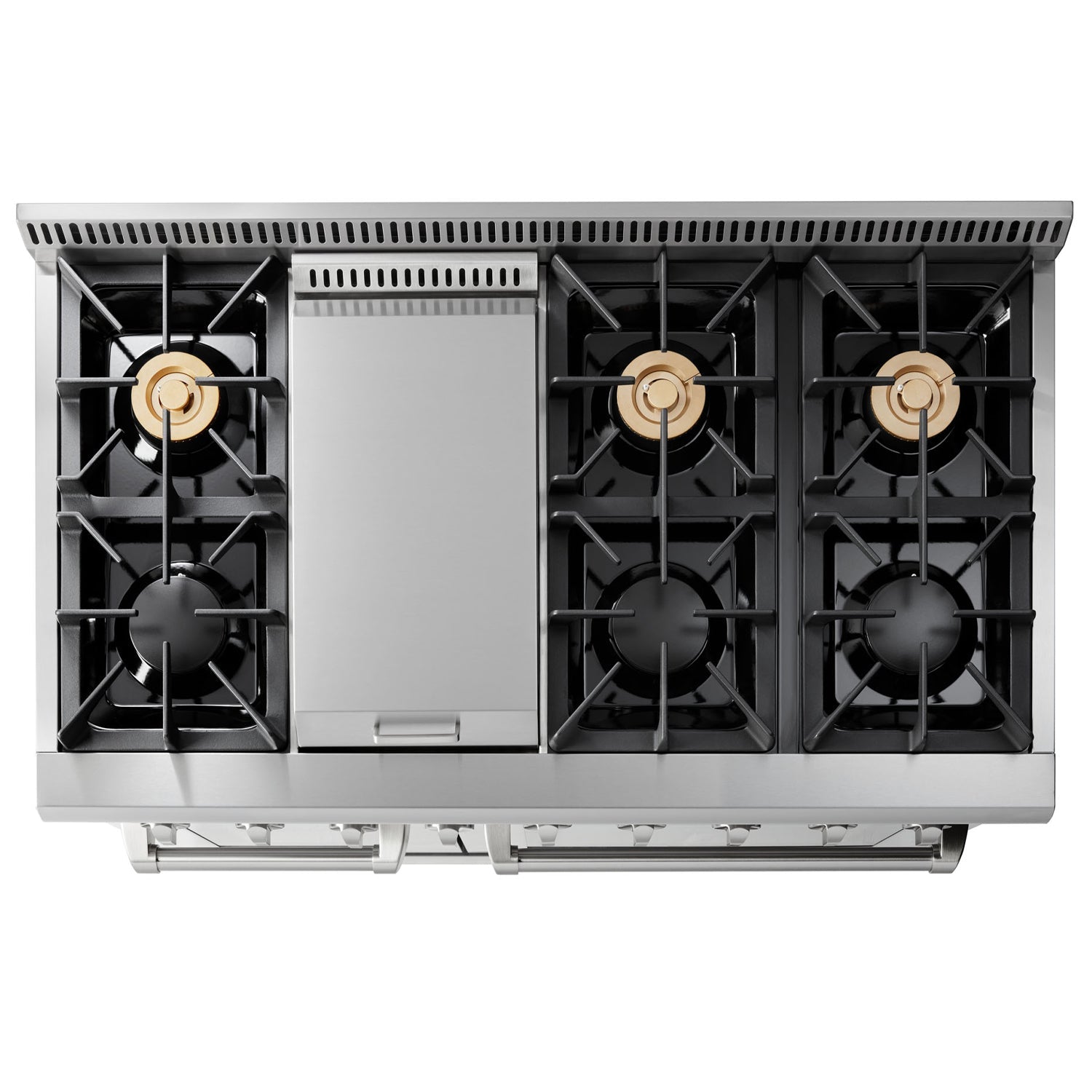 Thor Kitchen 6-Piece Pro Appliance Package - 48-Inch Gas Range, French Door Refrigerator, Dishwasher, Under Cabinet 16.5-Inch Hood, Microwave Drawer, & Wine Cooler in Stainless Steel