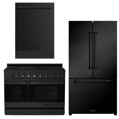 Gordon Ramsay by THOR Kitchen Package - 48" Gas Range, 36" Refrigerator with Ice Maker and Dishwasher in Stainless Steel, AP-RSG48EB-2