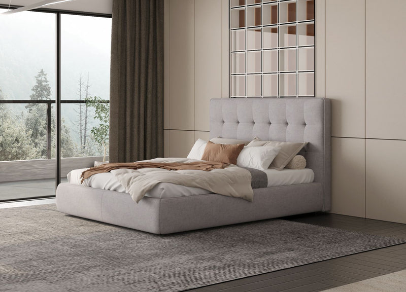 Whiteline Modern Living Dexter Bed Queen In Grey Colour - BQ2013F