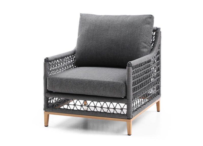 Whiteline Modern Living Karen 4-Piece Outdoor Lounge Set in Dark Grey - COL1832