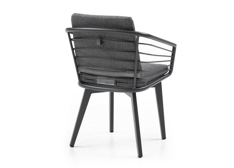 Whiteline Modern Living Kassey Outdoor Dining Armchair DAC1835-DGRY