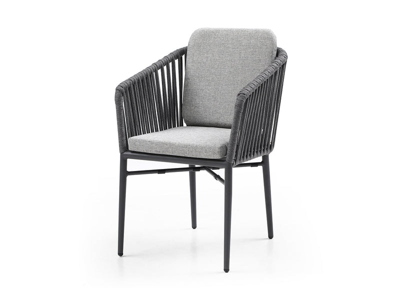 Whiteline Modern Living Lynn Outdoor Dining Armchair- DAC1837-LGRY