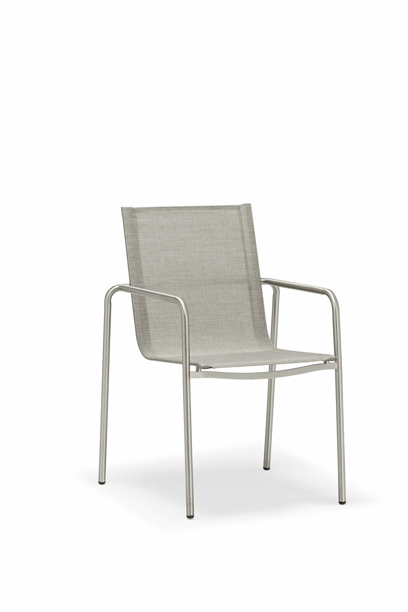 Whiteline Modern Living Paola Outdoor Dining Armchair - DAC1924-LGRY