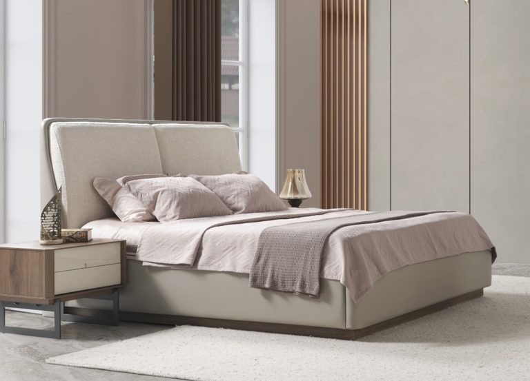 Whiteline Modern Living Romina King Bed in Light Grey Color - BK2020P