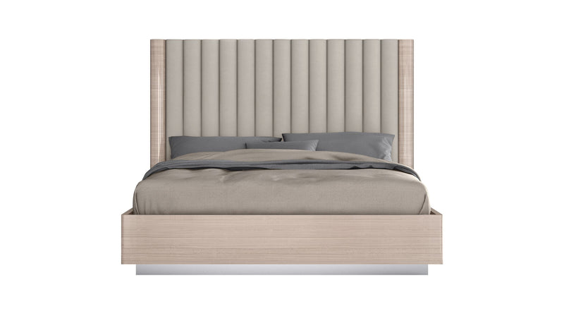 Whiteline Modern Living Waves Bed Queen In Beige Colour - BQ1753