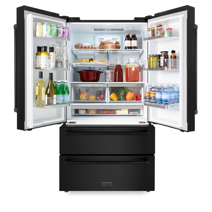 ZLINE 36 in. 22.5 cu. ft Built-in French Door Refrigerator with Ice Maker in Fingerprint Resistant Stainless Steel (RFM-36)