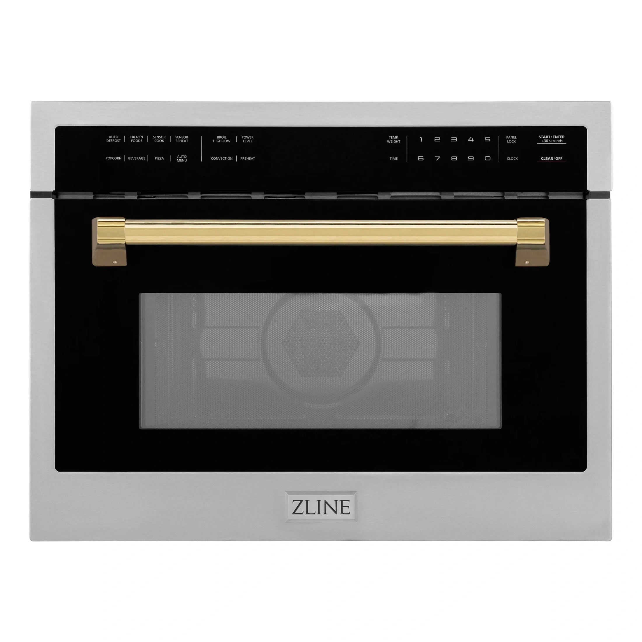 ZLINE Autograph Edition 24" 1.6 cu ft. Built-in Convection Microwave Oven in Stainless Steel with Accents MWOZ-24